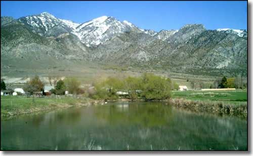 The Wellsville Mountains east of Honeyville, Utah