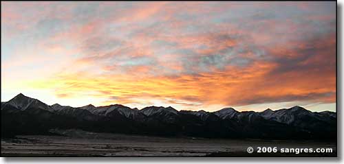 Sangre de Cristo Mountains at sunset