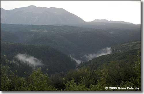 early morning in the mountains