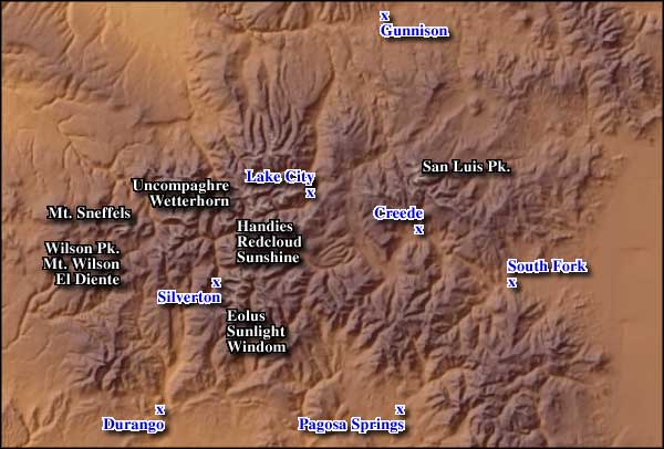 San Juan Mountains map