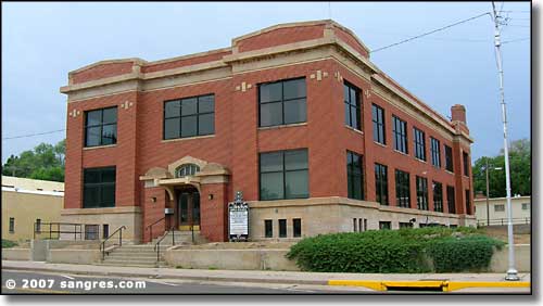 the Santa Fe Railroad building