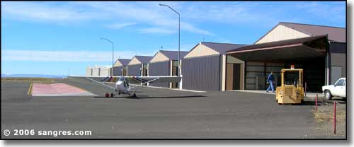 the hangars at Raton Municipal Airport