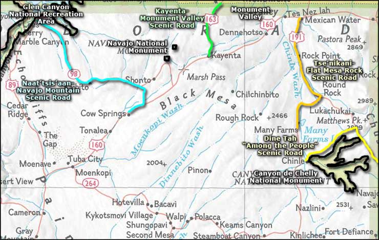 Naat'tsisaan-Navajo Mountain Scenic Road area map
