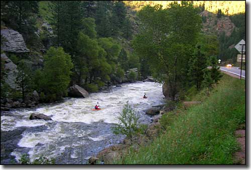 Kayakers on the Cache la Poudre
