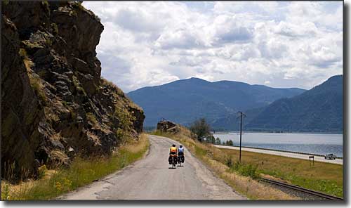 Bikers on the old highway near East Hope, Idaho