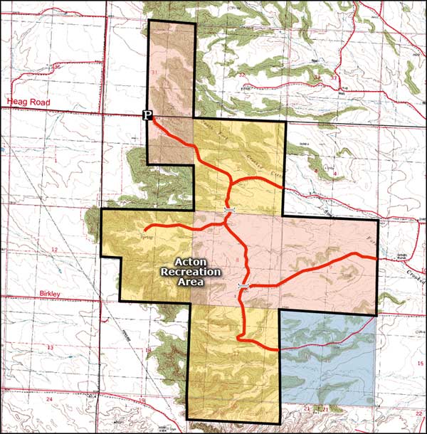 Map of the Acton Recreation Area