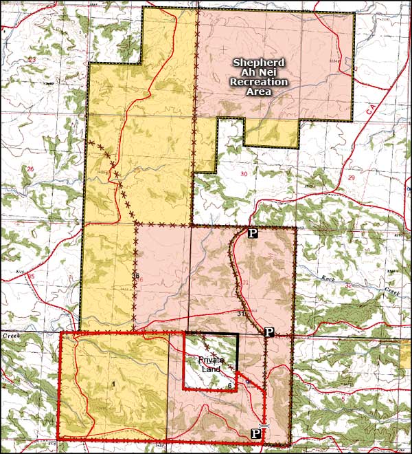 Shepherd Ah Nei Recreation Area map