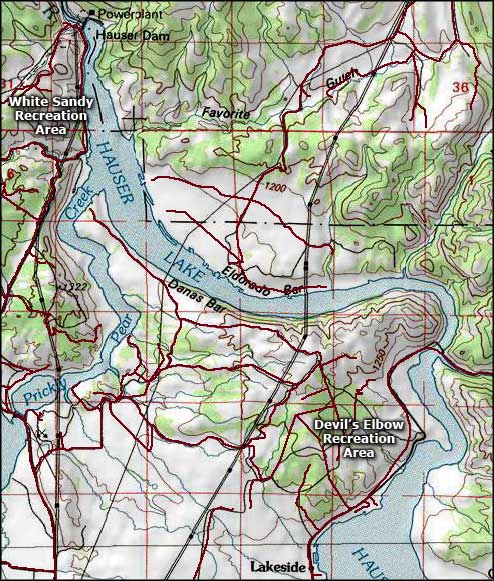 White Sandy Recreation Area area map