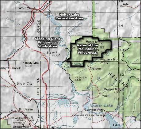 Holter Lake Recreation Area area map