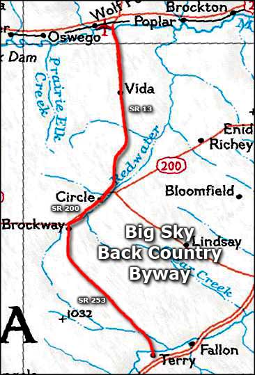 Map of the Big Sky Back Country Byway