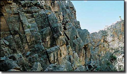 The wall of Arrow Canyon in Arrow Canyon Wilderness