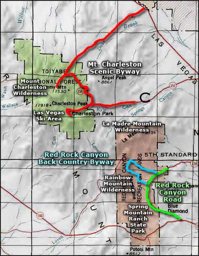 Red Rock Canyon Back Country Byway area map