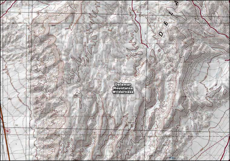 Delamar Mountains Wilderness map