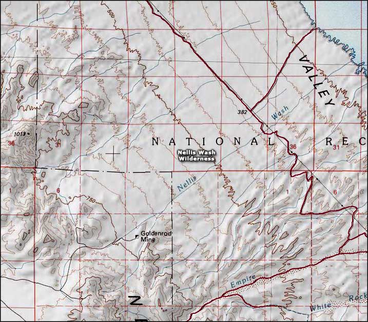 Nellis Wash Wilderness map