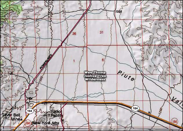 Wee Thump Joshua Tree Wilderness map