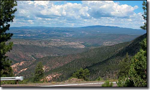 Looking across Gila National Forest from Trail of the Mountain Spirits Scenic Byway