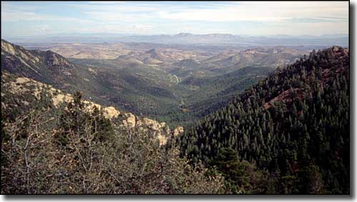 The view east from Emory Pass on the Geronimo Trail Scenic Byway