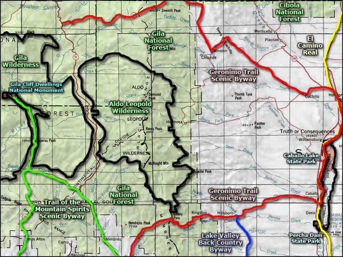 Geronimo Trails Scenic Byway area map