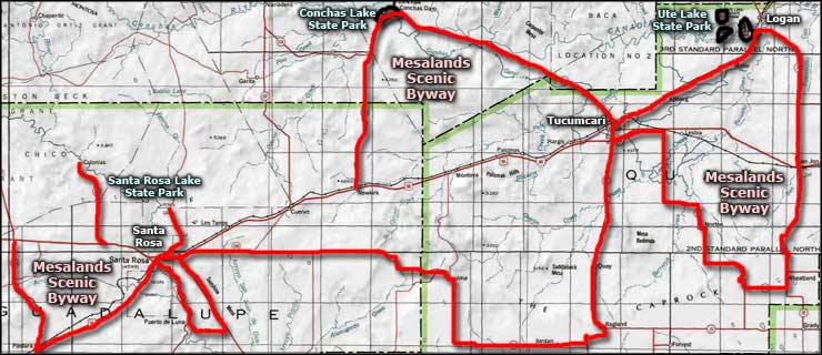 Mesalands Scenic Byway area map