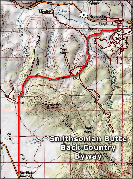 Smithsonian Butte Back Country Byway map