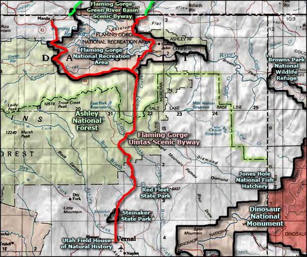 Flaming Gorge-Uintas Scenic Byway area map