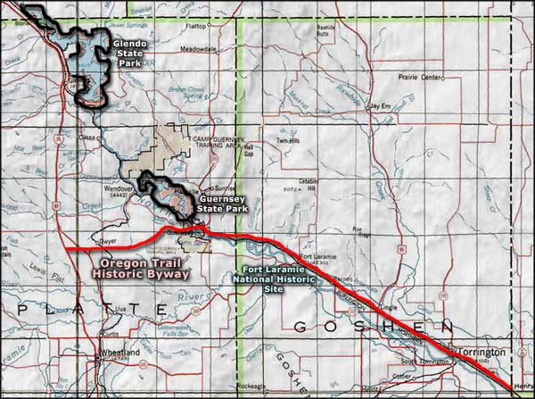 Oregon Trail Historic Byway area map