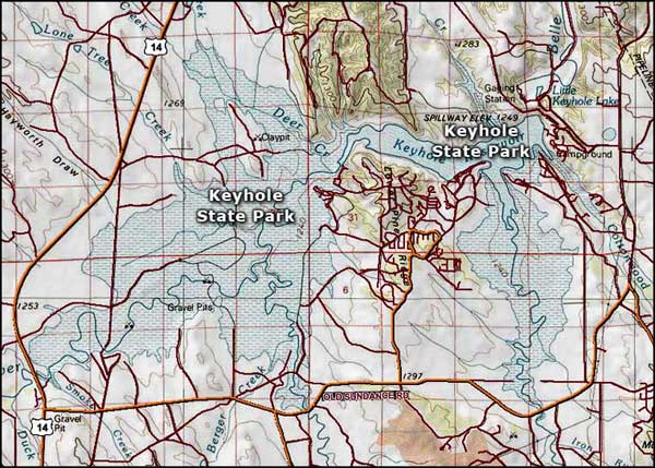 Keyhole State Park map